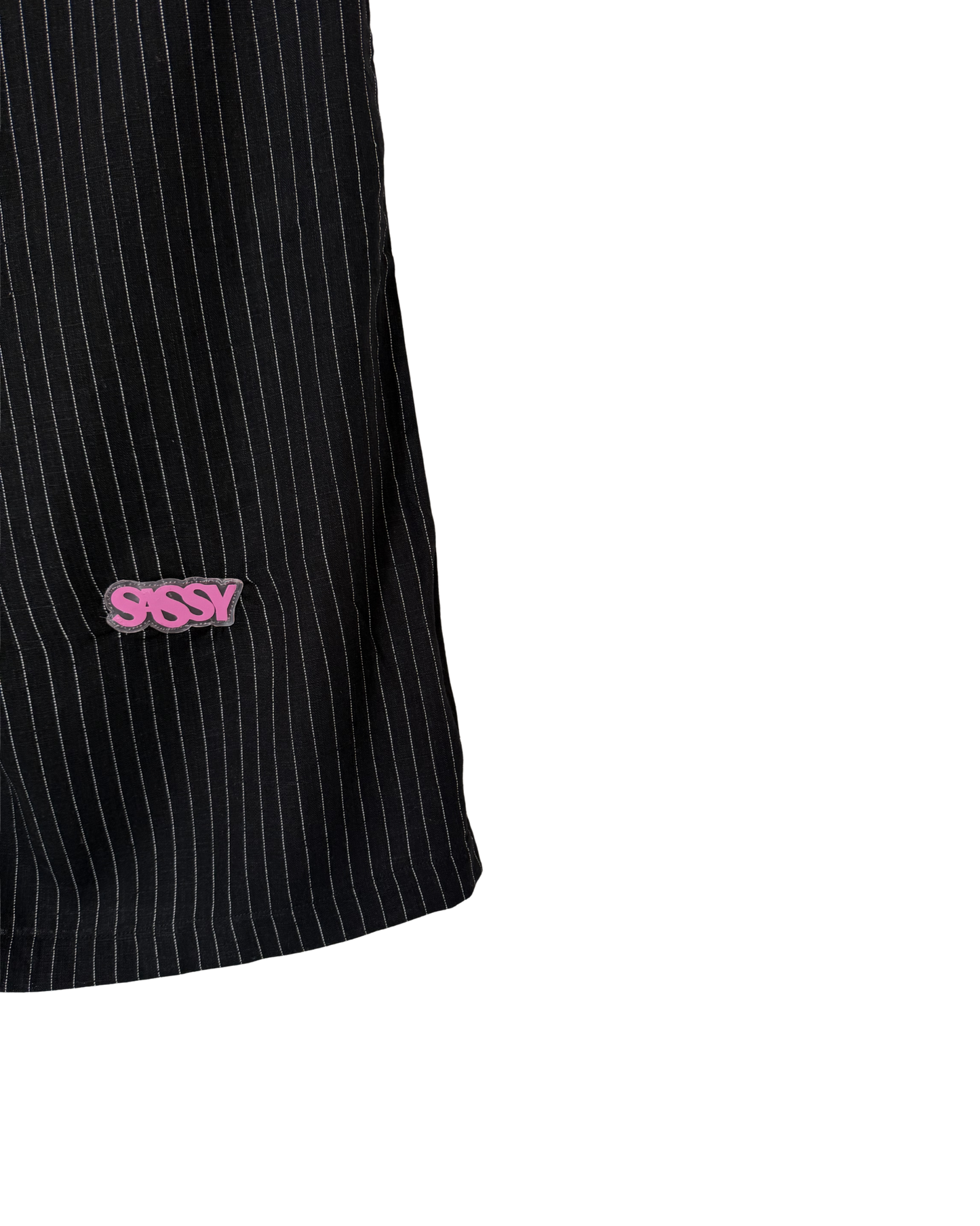 PINSTRIPED SUIT JORTS